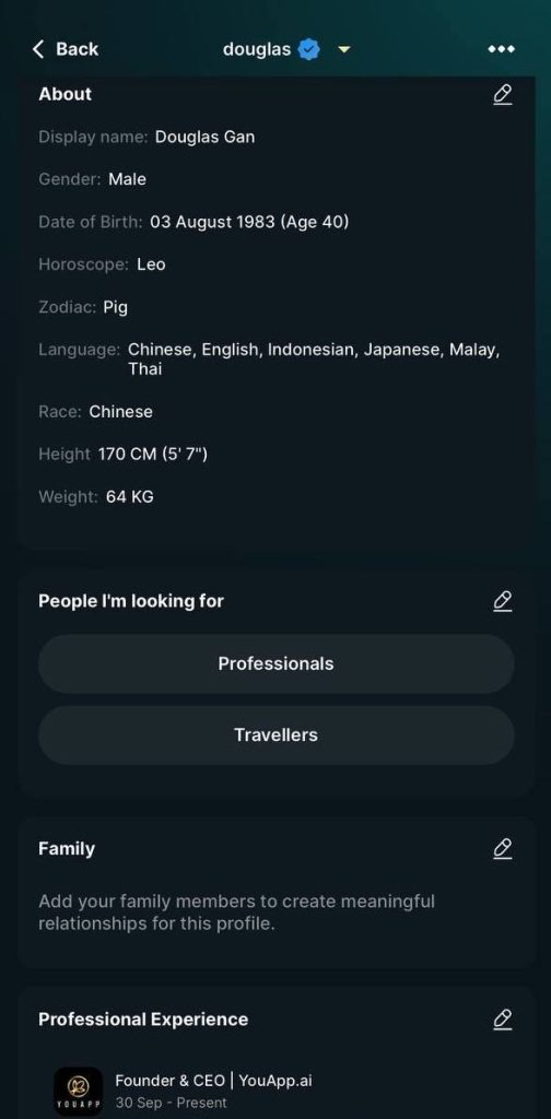 YouApp profile